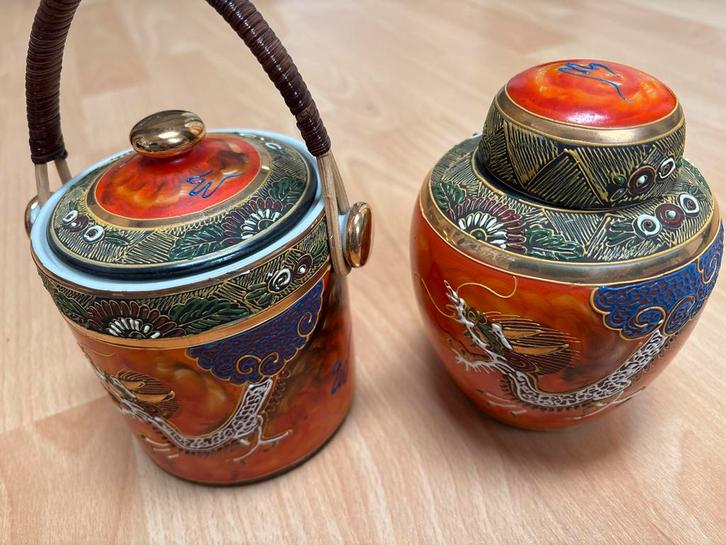 Vintage Japans Aardewerk Potten Set, Antiek en Kunst, Antiek | Keramiek en Aardewerk, Ophalen of Verzenden