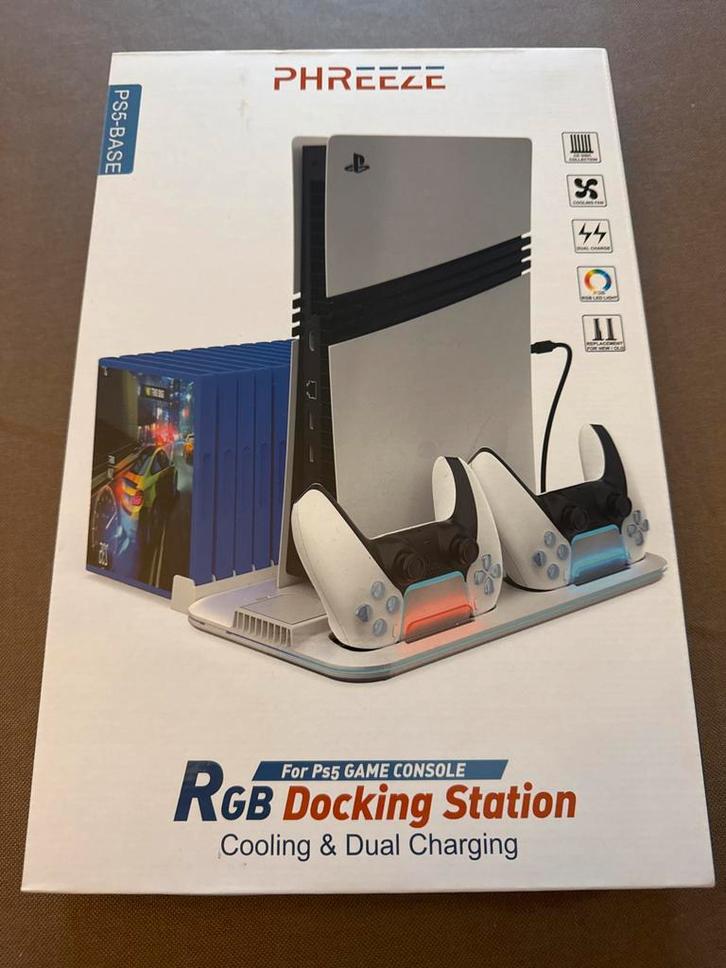 PS5 Docking Station met Koeling, Spelcomputers en Games, Spelcomputers | Sony PlayStation Consoles | Accessoires, Nieuw, Ophalen of Verzenden