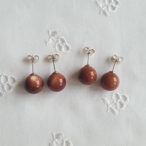 Goudsteen edelsteen oorknopjes, Sieraden, Tassen en Uiterlijk, Oorbellen, Nieuw, Knopjes of Stekers, Overige materialen, Goud