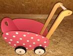 Janod Houten Poppenwagen - Roze met Stippen, Ophalen of Verzenden, Zo goed als nieuw, Overige typen, Met wieltjes