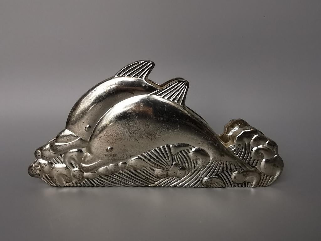 Dolfijn vintage brievenhouder servethouder fifties, Verzenden