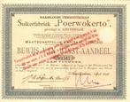 Suikerfabriek "Poerwokerto" N.V., Amsterdam 1892, Postzegels en Munten, Aandelen en Waardepapieren, Ophalen of Verzenden, Aandeel
