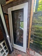 goede hardhouten deur(helft van een openslaande deur., Ophalen, Gebruikt, 80 tot 100 cm, Buitendeur