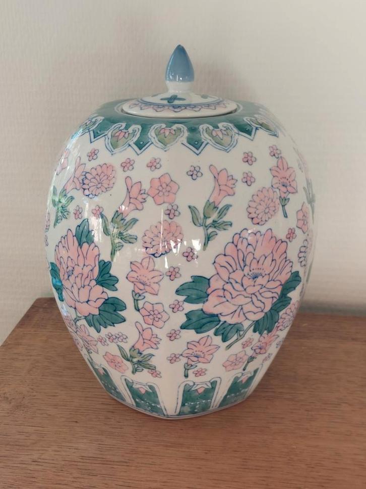 Vintage Chineze gemberpot, Huis en Inrichting, Woonaccessoires | Vazen, Zo goed als nieuw, Overige kleuren, Minder dan 50 cm, Aardewerk of Porselein