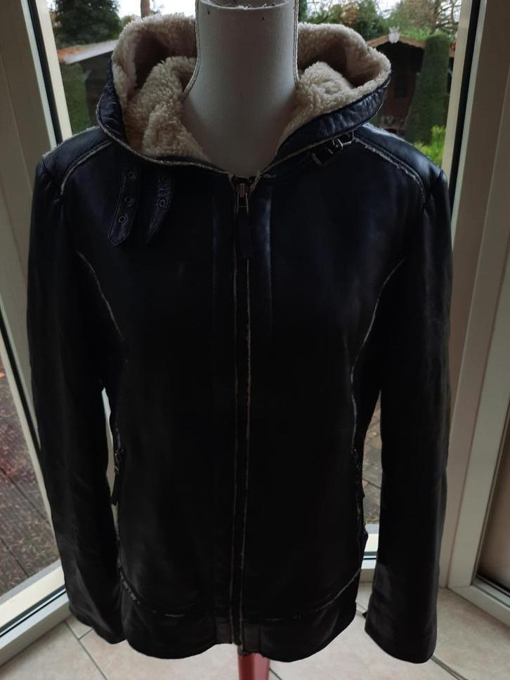 Supermooie lederen jas DEKKERS - 42, Kleding | Dames, Jassen | Winter, Zo goed als nieuw, Maat 42/44 (L), Zwart, Ophalen of Verzenden