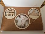 3 city shapes kersthangers in verpakking., Ophalen of Verzenden, Nieuw