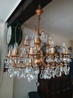 Kristallen Kroon Luchter 18 Arms, Huis en Inrichting, Lampen | Kroonluchters, Ophalen, Gebruikt, Glas, Messing kristallen Luchter