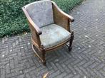 Grote Eiken Fauteuil stoel vintage - Rookvrij & Huisdiervrij, Huis en Inrichting, Stoelen, Ophalen, Gebruikt, Bruin, Riet of Rotan