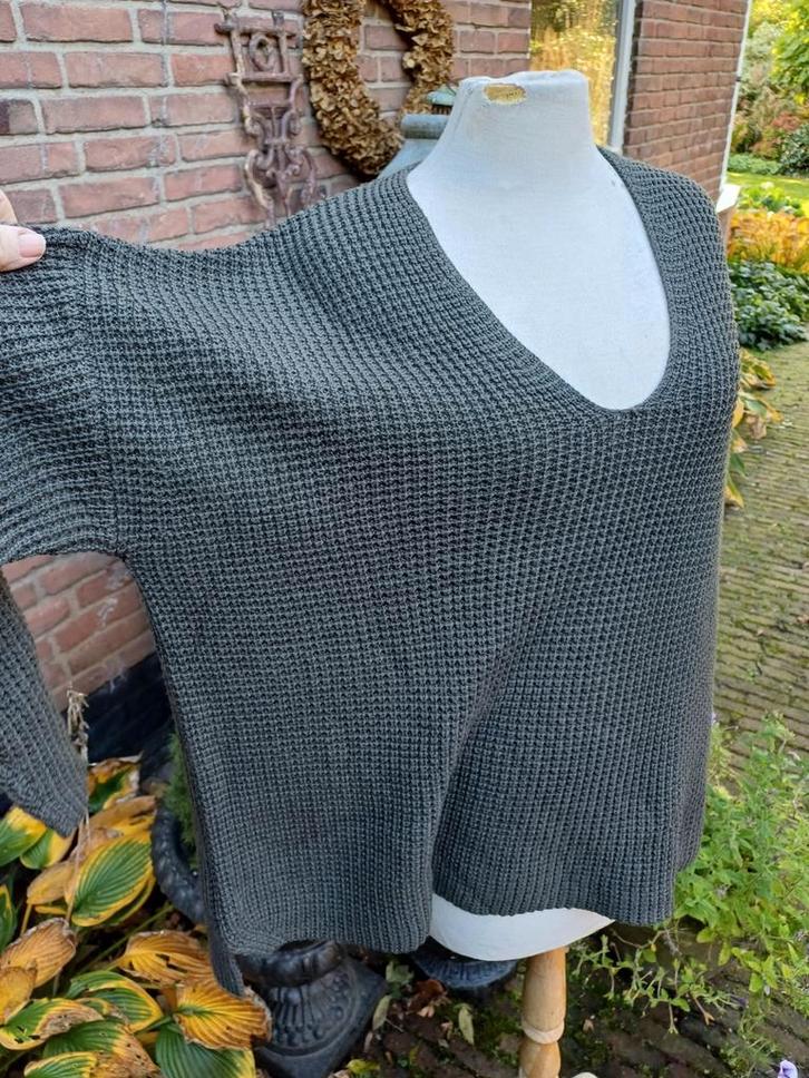 Noorse Merino Wollen Trui Repeat 40 42 44 khaki leger groen, Kleding | Dames, Truien en Vesten, Zo goed als nieuw, Maat 42/44 (L)