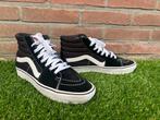 Vans Sk8-Hi Comfy Cush Black White Suede Canvas High Sneaker, Zwart, Ophalen of Verzenden, Sneakers of Gympen, Gedragen