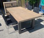 Industriële tafel steigerhout 100 x 200 plus 4 stoelen, Ophalen, 200 cm of meer, 50 tot 100 cm, Vijf personen of meer