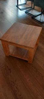 2 Teaken houten tafeltjes, Gebruikt, 50 tot 100 cm, Vierkant, Minder dan 50 cm