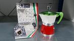 Koffiepotje 1 Kops Italiaanse Driekleur - Percolator / Moka, Afneembaar waterreservoir, Verzenden, Gemalen koffie, 1 kopje