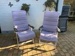 2 Crespo kampeerstoelen met kussens en voetensteunen, Ophalen, Gebruikt, Campingstoel