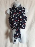Stoere blouse, donkerblauw, sterren. Mt XS.Merk Tommy H, Kleding | Dames, Blouses en Tunieken, Blauw, ., Ophalen of Verzenden