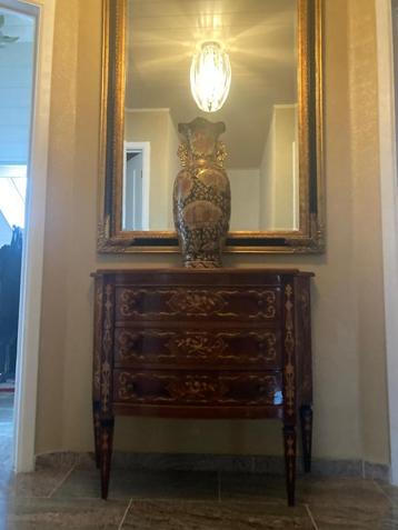 Oud kastje Louis XVI marqueterie commode ladenkast beschikbaar voor biedingen