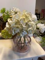 Glass vaas & nep boeket, Ophalen of Verzenden, Zo goed als nieuw
