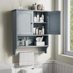 Badkamerkast Wandkast met Handdoekrek - Blauw, (Half)hoge kast, Minder dan 50 cm, Info@outdoorhub.eu, Verzenden