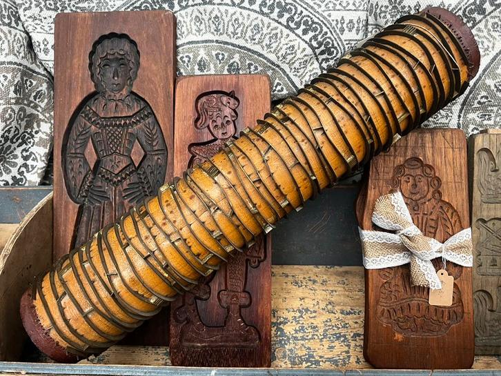 Antieke stempelrol, behangstempel behangrolstempel, Antiek en Kunst, Curiosa en Brocante, Ophalen of Verzenden