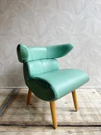 Vintage unieke fauteuil petrol / turquiose, Ophalen, -, -, 75 tot 100 cm
