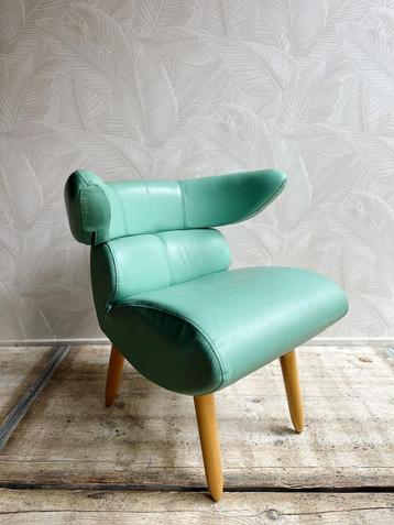 Vintage unieke fauteuil petrol / turquiose beschikbaar voor biedingen
