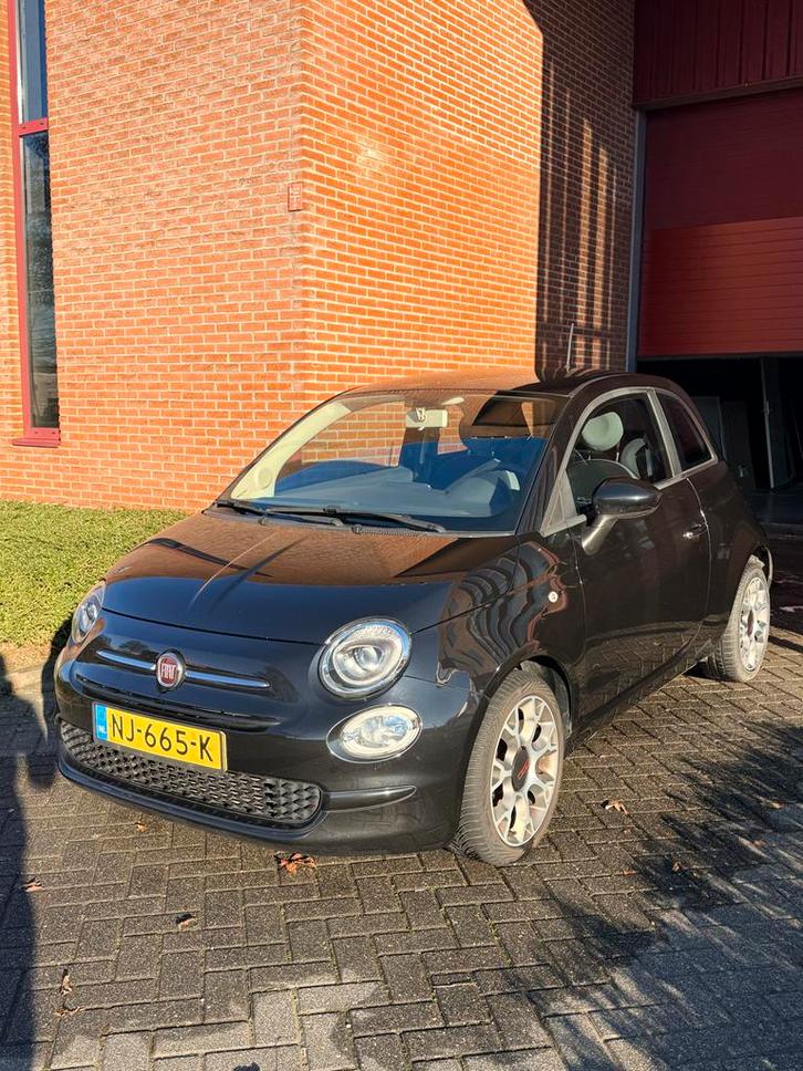 Fiat 500 0.9 Twinair Turbo 80pk 2017 Zwart, Auto's, Fiat, Particulier, Airbags, Airconditioning, Centrale vergrendeling, Lichtmetalen velgen