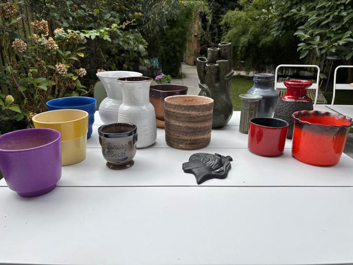 Vintage bloempotten collectie, Antiek en Kunst, Curiosa en Brocante, Ophalen of Verzenden