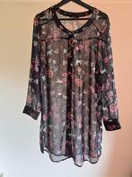 Zwart gebloemde tuniek van ms mode maat 50 €5,00 koopje!!!, Ophalen of Verzenden, Zo goed als nieuw, Ms mode, Blouse of Tuniek