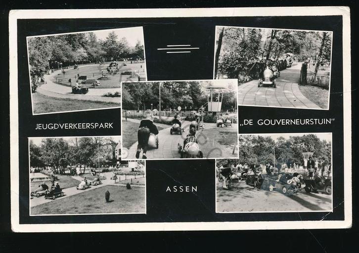 Assen - Groeten uit - meerluik [003-4551, Verzamelen, Ansichtkaarten | Nederland, Gelopen, Drenthe, 1940 tot 1960, Ophalen of Verzenden