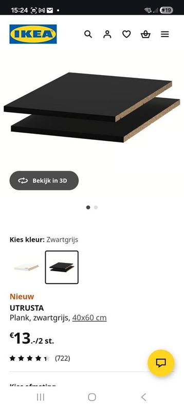 Ikea keuken planken kast utrusta metod 40 60 zwart - afbeelding 2