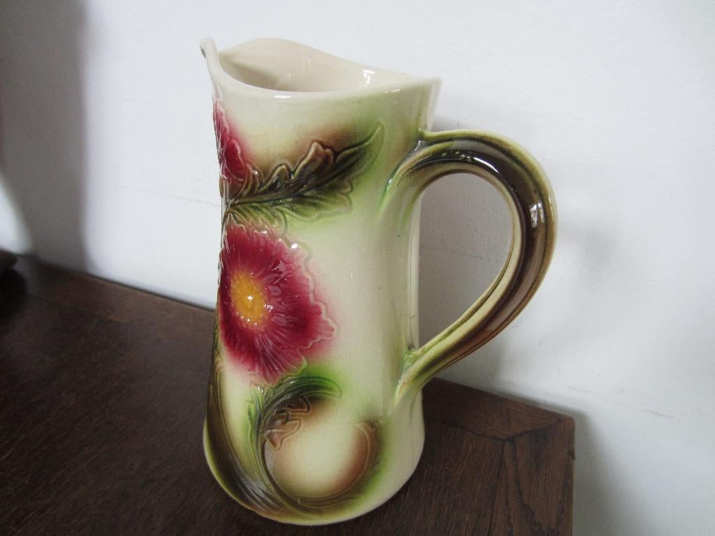 Prachtige franse jugenstil / art nouveau waterkan / wijnkan, Antiek en Kunst, Antiek | Keramiek en Aardewerk, Ophalen of Verzenden