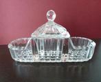 Art Deco Peper +zout en mosterdpotje van persglas jaren '30, Antiek en Kunst, Antiek | Glas en Kristal, Ophalen of Verzenden