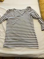 T-shirt dames blauw wit gestreept, Maat 38/40 (M), Sutherland, Lange mouw, Gedragen