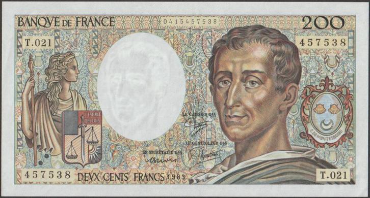 Frankrijk 200 francs 1983 VF+ p.155a (# 743), Postzegels en Munten, Bankbiljetten | Europa | Niet-Eurobiljetten, Los biljet, Frankrijk