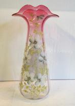 Antieke art nouveau Legras vaas, emaille bloemen; ca 1910, Antiek en Kunst, Verzenden