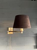 Vintage Massief messing Hollywood Regency zwenkarmwandlamp, Huis en Inrichting, Lampen | Wandlampen, Ophalen of Verzenden, Gebruikt