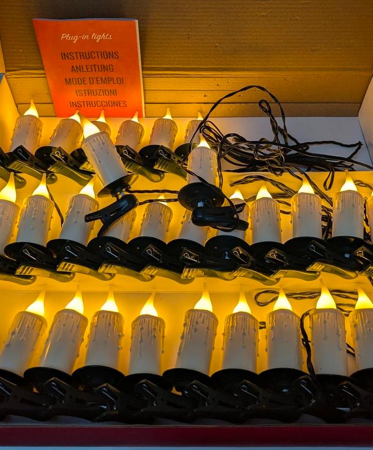 Vintage kerstverlichting kaars, Diversen, Kerst, Nieuw, Ophalen