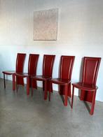 Vintage stoelen, Huis en Inrichting, Stoelen, Ophalen, Gebruikt, Bruin, Leer