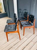 Set van 4 vintage stoelen, Ophalen, Zwart, Vintage, Hout