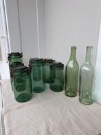 Brocant Frans groene weckpotten, Ophalen of Verzenden