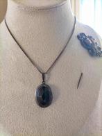 Antieke zilveren granaat hanger., Sieraden, Tassen en Uiterlijk, Antieke sieraden, Verzenden, Zilver, Hanger