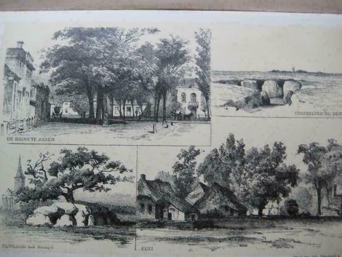 098 / Rolde. / Eext /Assen  /  Litho 1876, Antiek en Kunst, Kunst | Litho's en Zeefdrukken, Ophalen of Verzenden
