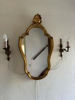 Spiegel met ‘gouden’ lijst, Minder dan 100 cm, Minder dan 50 cm, Rechthoekig, Ophalen of Verzenden