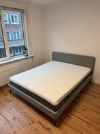 Bed 160x200 + Emma matras - Gebruikt, goede staat, Ophalen, Gebruikt, Tweepersoons, Grijs