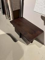 Showmodel Houten Bruine Bijzettafel, Ophalen, Minder dan 45 cm, Gebruikt, 55 tot 75 cm