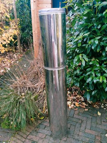 RVS dubbelwandig rookkanaal - 100 cm en 50 cm beschikbaar voor biedingen