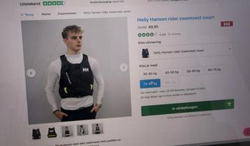 Nieuw Helly Hansen rider zwemvest zwart 70 tot 90 kg beschikbaar voor biedingen