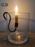 ijzeren S glashaak kaars hangkandelaar stoer sober landelijk, Huis en Inrichting, Woonaccessoires | Kandelaars en Kaarsen, Overige materialen