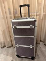 Professionele beauty trolley/koffer | Grijs glitter, Sieraden, Tassen en Uiterlijk, Ophalen, Zo goed als nieuw, Grijs