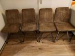 Set van 4 bruine eetkamerstoelen, Ophalen, Gebruikt, Bruin, Modern